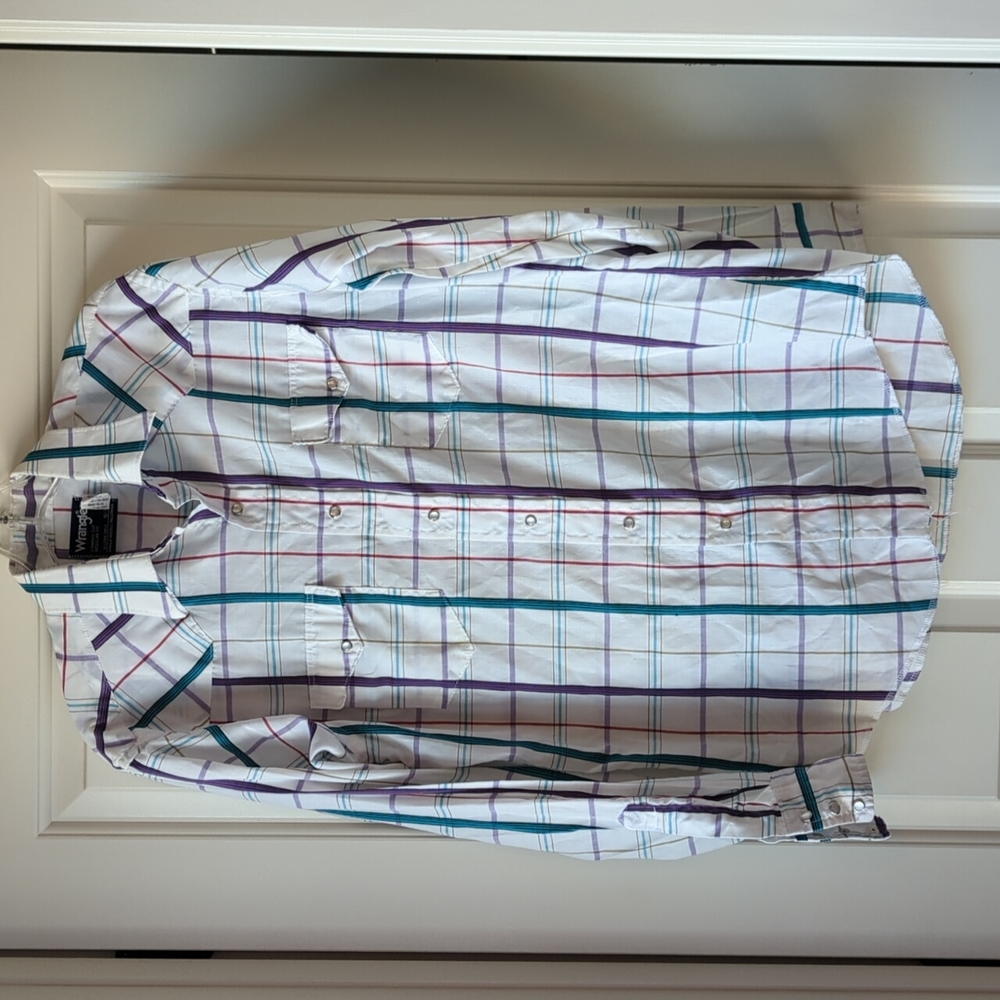 Vintage Colorful Plaid Wrangler Button Up